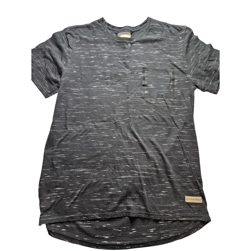 On The Byas Active Mens Large Space Dye Pocket T-Shirt Gray Short Sleeve